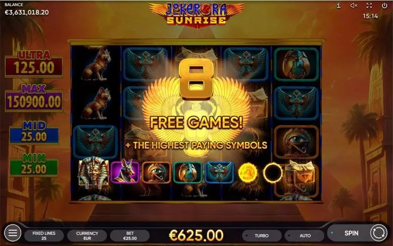Joker Ra - Sunrise  Real Money Slot made by Endorphina - Free Spins Feature