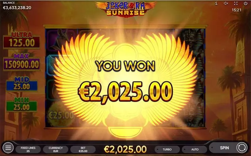 Joker Ra - Sunrise  Real Money Slot made by Endorphina - Winning Screenshot