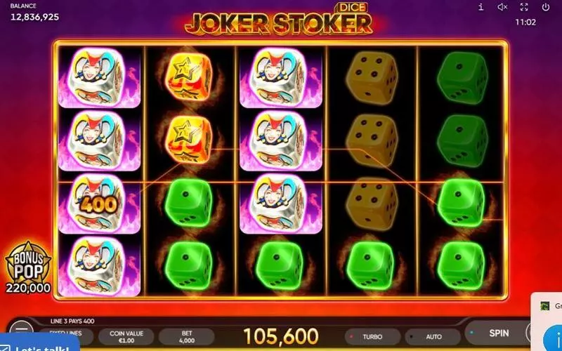 Joker Stoker Dice  Real Money Slot made by Endorphina - Main Screen Reels