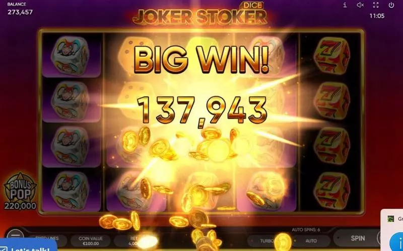 Joker Stoker Dice  Real Money Slot made by Endorphina - Winning Screenshot