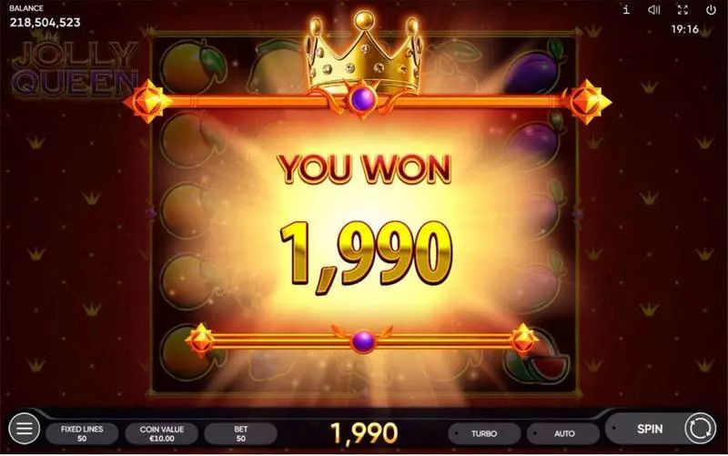 Jolly Queen  Real Money Slot made by Endorphina - Winning Screenshot