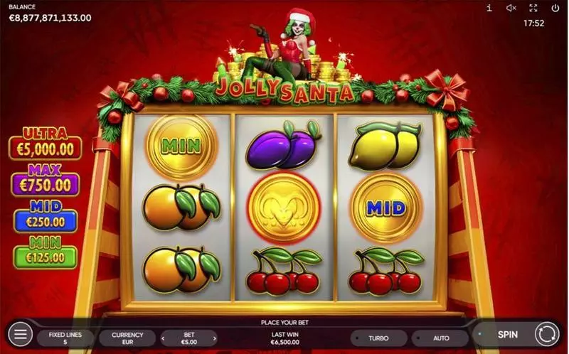 Jolly Santa  Real Money Slot made by Endorphina - Main Screen Reels