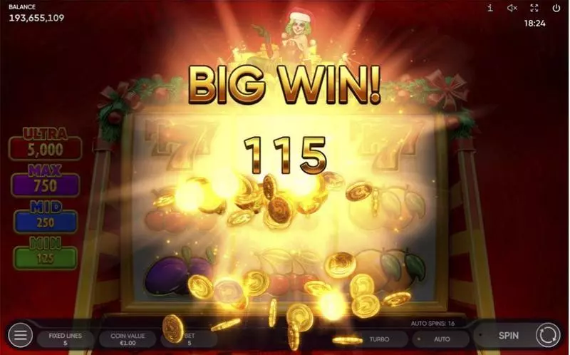 Jolly Santa  Real Money Slot made by Endorphina - Winning Screenshot