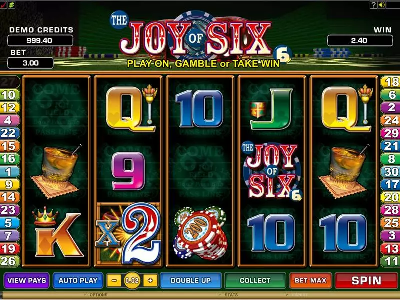 Joy of Six  Real Money Slot made by Microgaming - Main Screen Reels