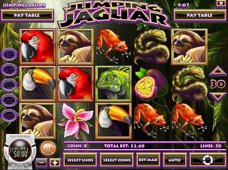 Jumping Jaguar  Real Money Slot made by Rival - Main Screen Reels