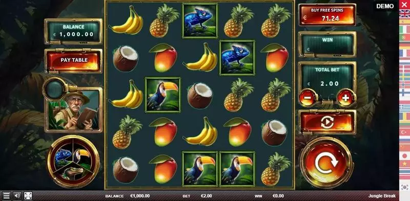 Jungle Break  Real Money Slot made by Red Rake Gaming - Main Screen Reels