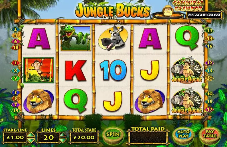 Jungle Bucks  Real Money Slot made by Inspired - Main Screen Reels