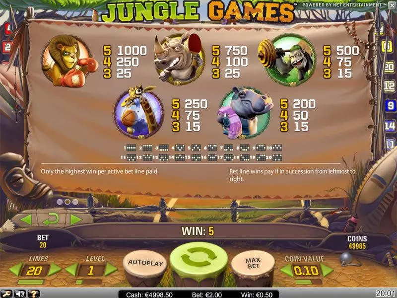 Jungle Games  Real Money Slot made by NetEnt - Info and Rules