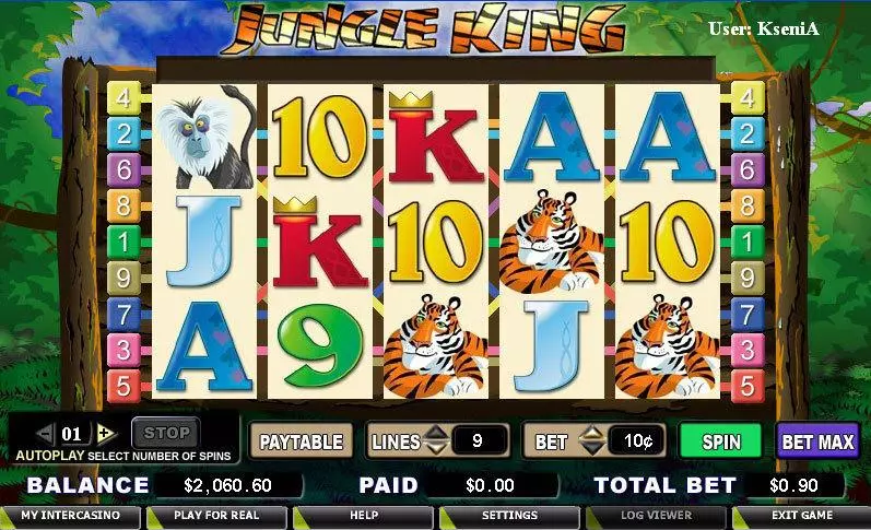 Jungle King  Real Money Slot made by CryptoLogic - Main Screen Reels