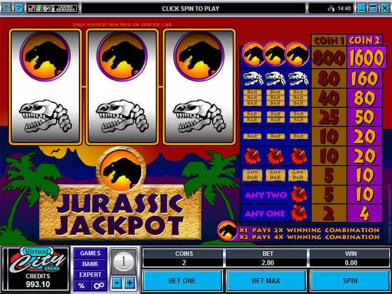 Jurassic Jackpot  Real Money Slot made by Microgaming - Main Screen Reels