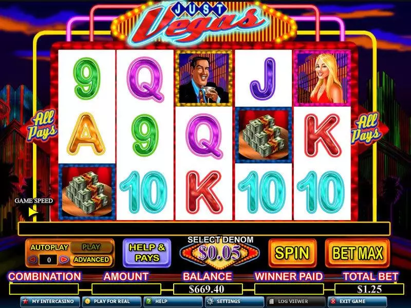 Just Vegas  Real Money Slot made by Genesis - Main Screen Reels