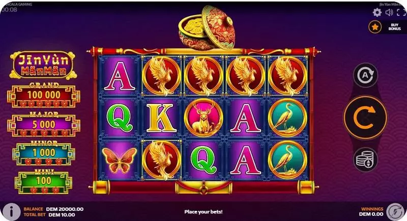 Jīn Yùn Mǎn Mǎn  Real Money Slot made by Mancala Gaming - Main Screen Reels