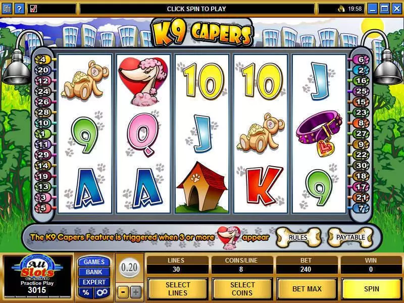 K9 Capers  Real Money Slot made by Microgaming - Main Screen Reels