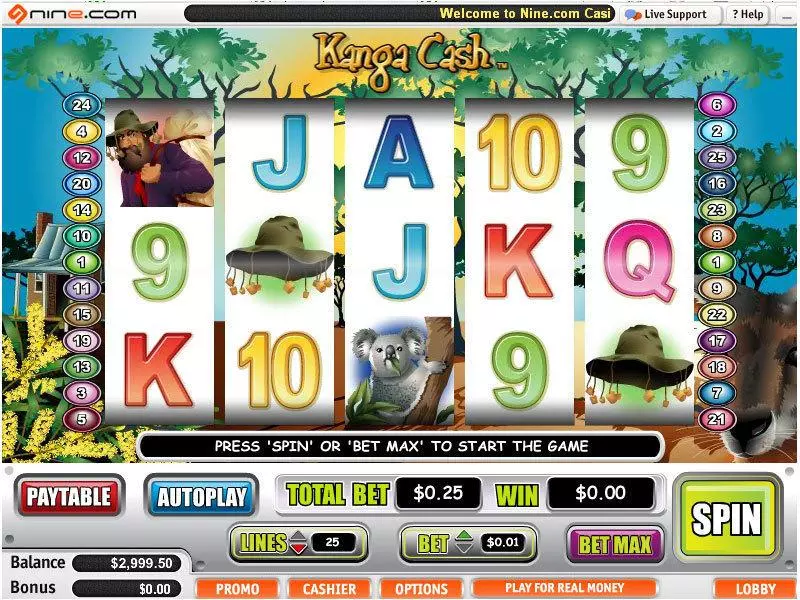 Kanga Cash  Real Money Slot made by Vegas Technology - Main Screen Reels