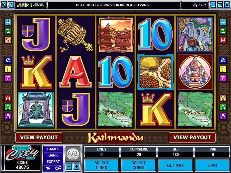 Kathmandu  Real Money Slot made by Microgaming - Main Screen Reels