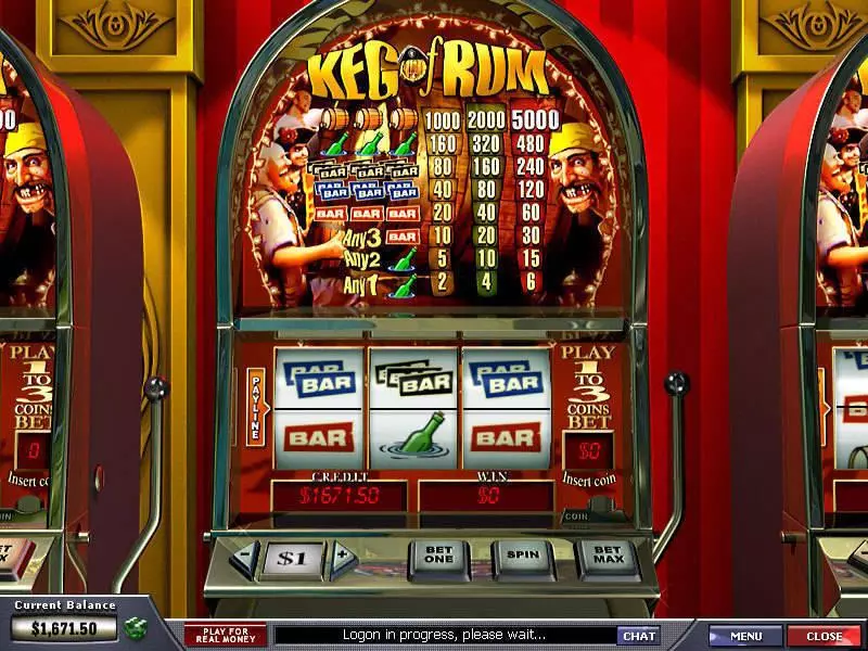 Keg of Rum  Real Money Slot made by PlayTech - Main Screen Reels