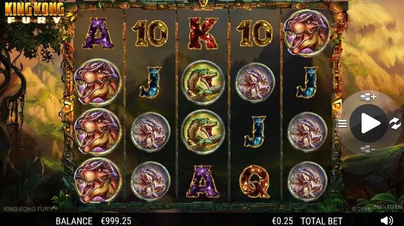 King Kong Fury   Real Money Slot made by NextGen Gaming - Main Screen Reels