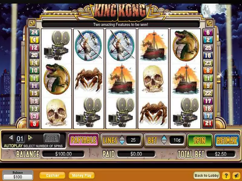King Kong  Real Money Slot made by NeoGames - Main Screen Reels