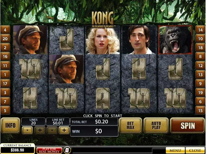 King Kong  Real Money Slot made by PlayTech - Main Screen Reels