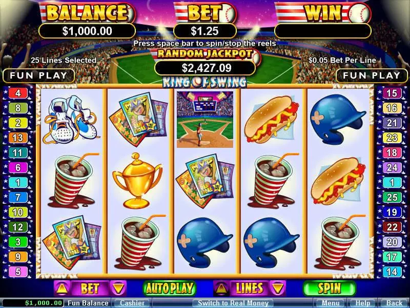 King of Swing  Real Money Slot made by RTG - Main Screen Reels