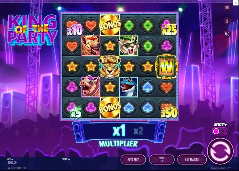 King of the Party  Real Money Slot made by Thunderkick - Main Screen Reels