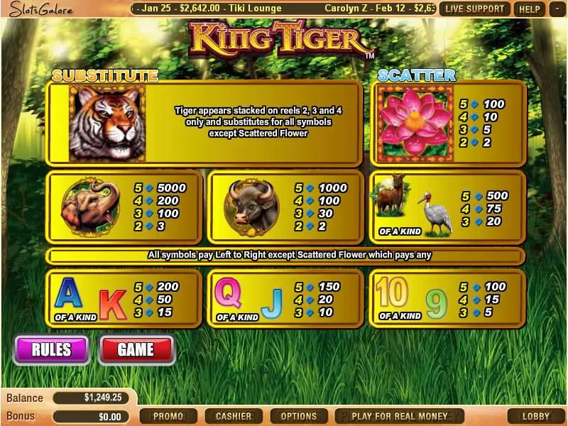 King Tiger  Real Money Slot made by WGS Technology - Info and Rules