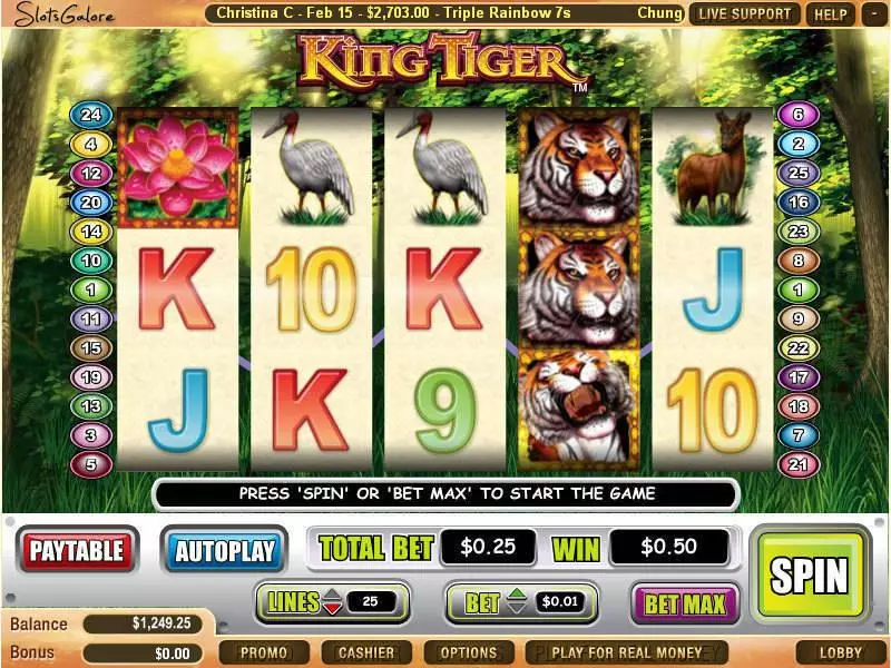 King Tiger  Real Money Slot made by WGS Technology - Main Screen Reels