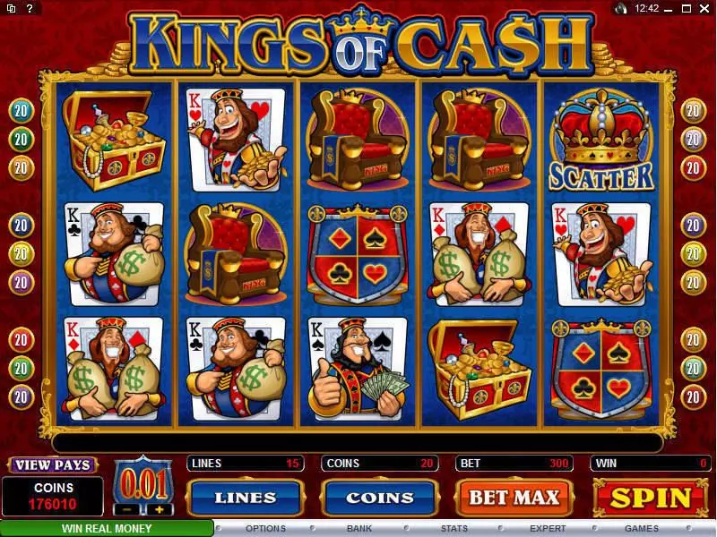 Kings of Cash  Real Money Slot made by Microgaming - Main Screen Reels