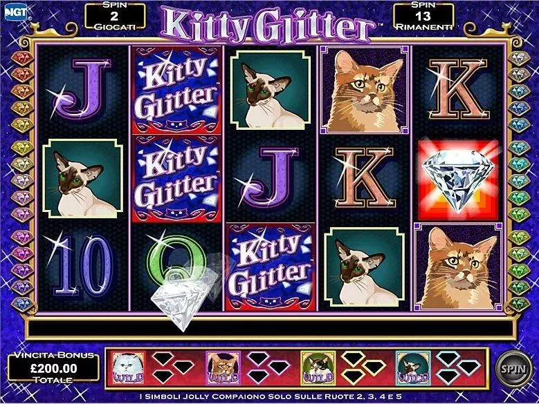 Kitty Glitter  Real Money Slot made by IGT - Introduction Screen