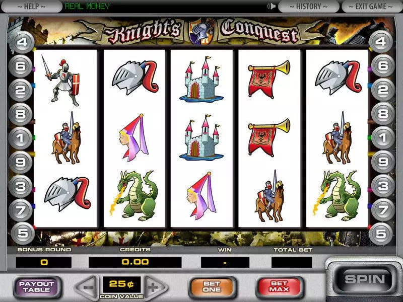 Knight's Conquest  Real Money Slot made by DGS - Main Screen Reels