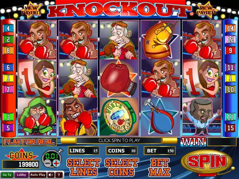 Knockout  Real Money Slot made by Wizard Gaming - Main Screen Reels