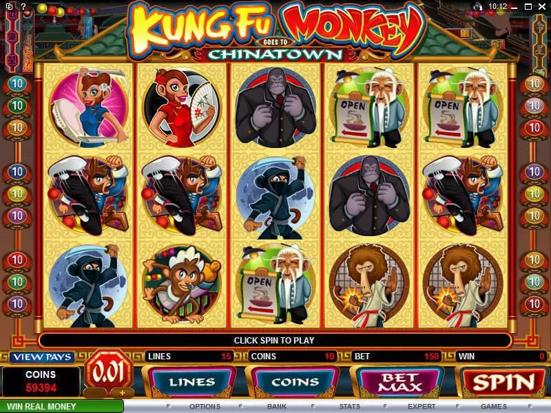 Kung Fu Monkey  Real Money Slot made by Microgaming - Main Screen Reels