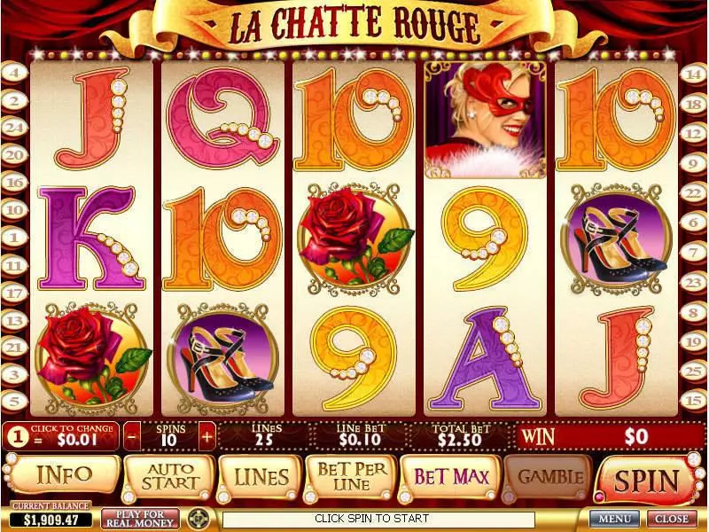 La Chatte Rouge  Real Money Slot made by PlayTech - Main Screen Reels