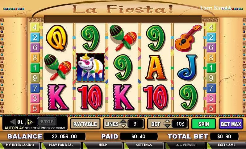 La Fiesta  Real Money Slot made by CryptoLogic - Main Screen Reels