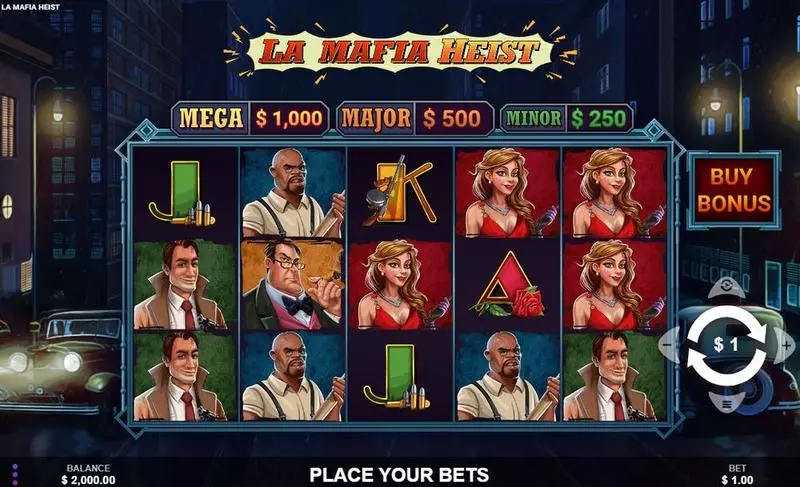 La Mafia Heist  Real Money Slot made by Wizard Games - Main Screen Reels