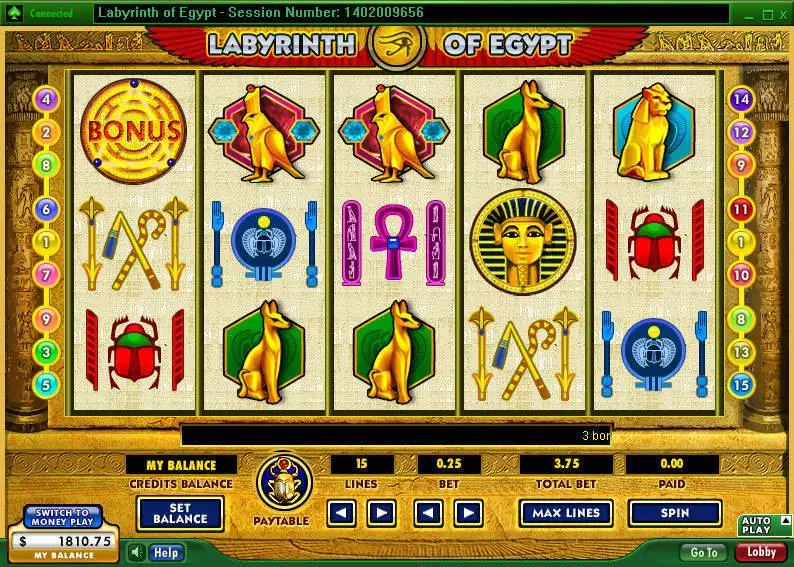 Labyrinth of Egypt  Real Money Slot made by 888 - Main Screen Reels