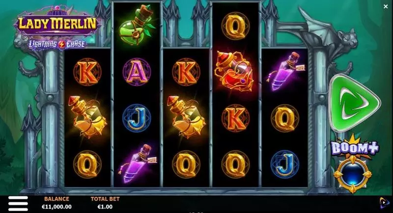 Lady Merlin Lightning Chase  Real Money Slot made by ReelPlay - Main Screen Reels