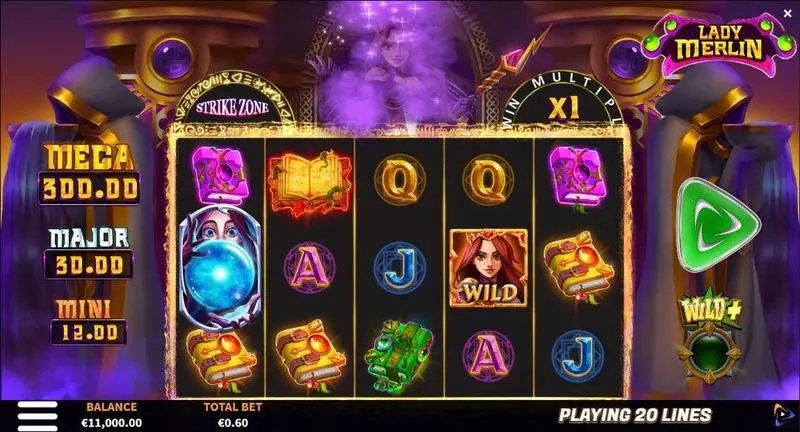 Lady Merlin  Real Money Slot made by ReelPlay - Main Screen Reels