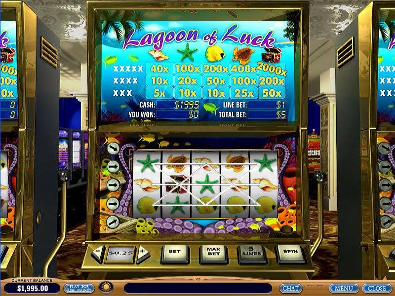 Lagoon of Luck  Real Money Slot made by PlayTech - Main Screen Reels