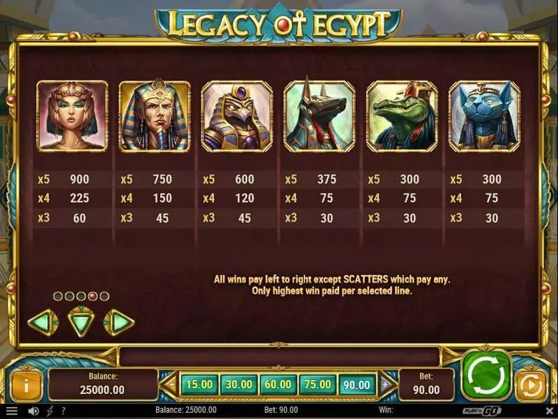 Legacy of Egypt  Real Money Slot made by Play'n GO - Bonus 2