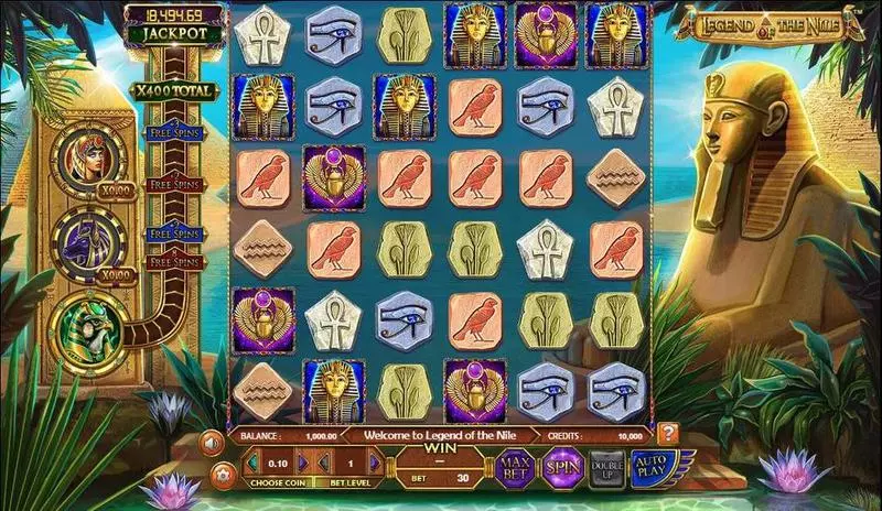 Legend of the Nile  Real Money Slot made by BetSoft - Main Screen Reels