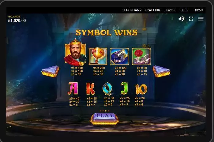 Legendary Excalibur  Real Money Slot made by Red Tiger Gaming - Bonus 1