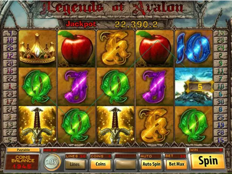 Legends of Avalon  Real Money Slot made by Saucify - Main Screen Reels