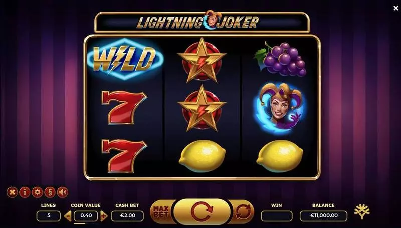 Lightning Joker  Real Money Slot made by Yggdrasil - Main Screen Reels