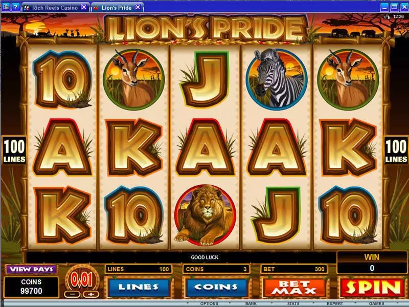 Lion's Pride  Real Money Slot made by Microgaming - Main Screen Reels