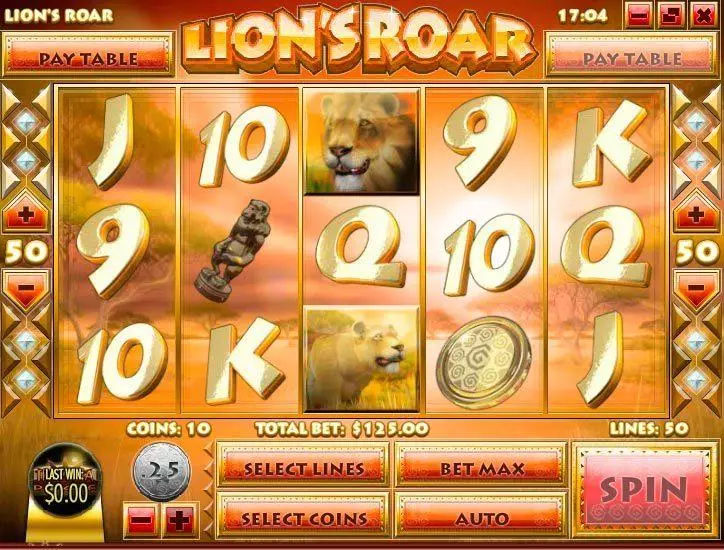 Lion's Roar  Real Money Slot made by Rival - Main Screen Reels