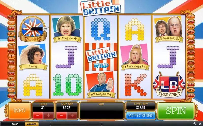 Little Britain  Real Money Slot made by PlayTech - Main Screen Reels