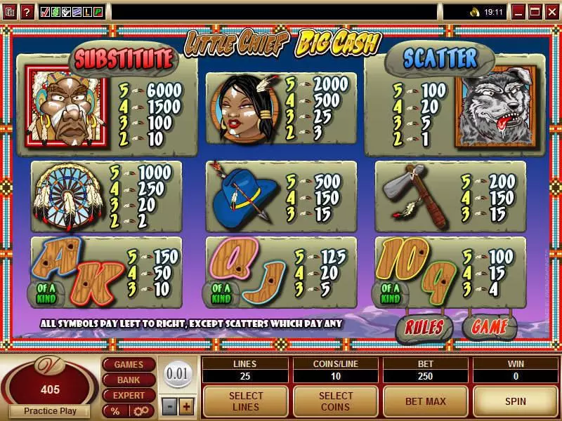 Little Chief Big Cash  Real Money Slot made by Microgaming - Info and Rules
