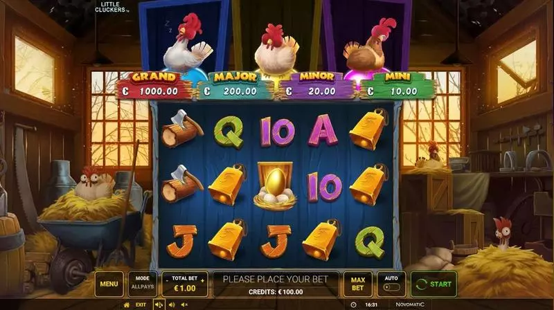 Little Cluckers  Real Money Slot made by Greentube - Main Screen Reels