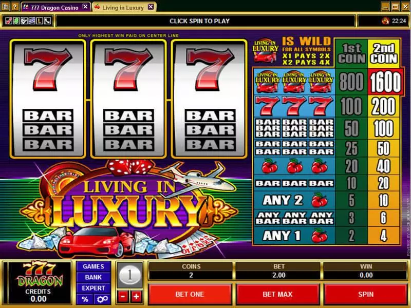 Living in Luxury  Real Money Slot made by Microgaming - Main Screen Reels